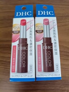 新品未開封 DHC カラーリップクリーム 2種セット シアーレッド ローズピンク