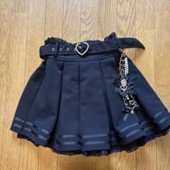 リズリサ ハートバックル付 フレアスカート ブラック - メルカリ