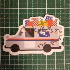 防水ステッカー 郵便車 クリスマス はたらくくるまのサムネイル
