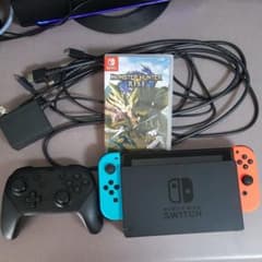 Switch本体＋コントローラー＋モンハンライズのサムネイル