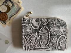 ☆完成品【ミニ財布】ミナペルホネンjungle relief ジャングルレリーフ