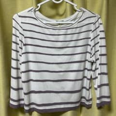 HERMÈS ホワイト/パープルストライプ 長袖Tシャツのサムネイル