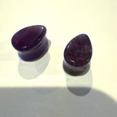 拡張ピアス　アメジスト　しずく