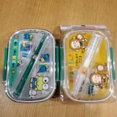 新品4点◆けろけろけろっぴ×おさるのもんきち 箸付き 弁当箱×スプーン×フォークのサムネイル