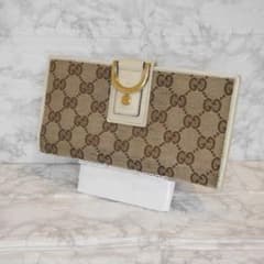 GUCCI  Canvas Leather Long  Wallet whiteのサムネイル