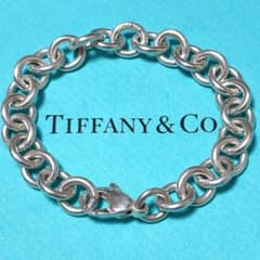 美品】18.5cm Tiffanyティファニーラウンドリンク ブレスレットSV