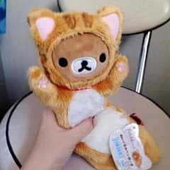 送込 新品未使用 リラックマのんびりネコテーマ ぬいぐるみペンポーチのサムネイル