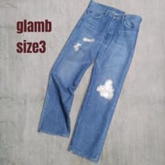glamb グランジデニム W86cmストレート ドーナツボタン 隠しリベット 