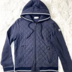 MONCLER キルティング ジップアップ パーカー ネイビー MONCLER キルティング ジップアップ パーカー ネイビー - メルカリ
