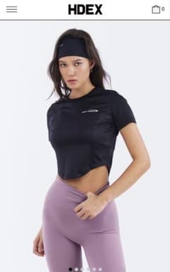 HDEX レディース クロップド丈 半袖Tシャツ