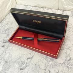 【CELINE】セリーヌ　六角形 ボールペン　箱付き セリーヌ】 ボールペン ゴールド ブラック CELINE専用ケースセット 箱