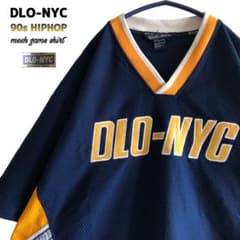 【90s HIPHOP】DLO-NYCビッグロゴ刺繍ゲームシャツB系ラッパー