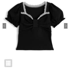 GRL ビッグリボン レース トップス [dk1694] ブラックのサムネイル