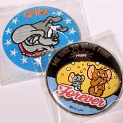 トムとジェリー　刺繍缶バッジ　缶バッジ　金バッジ　タフィー　ニブルス　スパイク