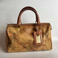 PRIMA CLASSE プリマクラッセ 地図柄 ボストンバッグ ブラウン系