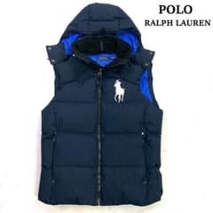 ポロラルフローレン ダウンベスト ビッグポニー刺繍 ネイビー S D606
