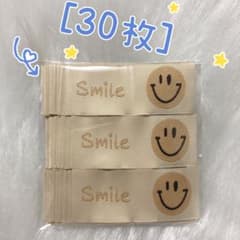 522ベージュの笑颜　刺繍セット　2WAY　挟みタグ＊30枚　ライトブラウン