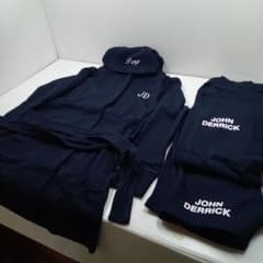 未使用 JOHN DERRICK セットアップ ブラック スウェットガウン　3点のサムネイル