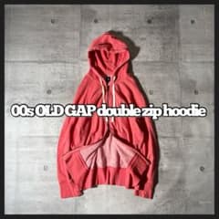 09's OLD GAP ダブルジップ パーカー ピンク フェード y2k