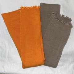 しまむら アームカバー レッグウォーマー オレンジ ブラウン 美品のサムネイル