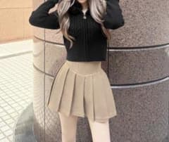 Rady ファーフード付き ニットジャケット ブラック