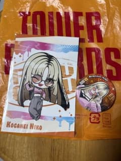 ホロライブ タワレコ★コラボカフェ ポストカード&缶バッジセット 虎金妃笑虎のサムネイル