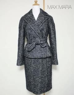 美品/MAX MARA/モヘア シルク/スカートスーツ セットアップ/36/黒のサムネイル