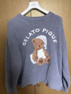 美品　ジェラートピケ　Good Night Bear プルオーバー　ネイビーのサムネイル