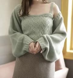 GRLケーブルキャミカーディガン ニットアンサンブルのサムネイル