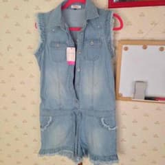 新品 ピンクラテのデニムのつなぎのサムネイル