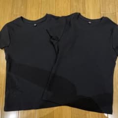 GU リブTシャツ 2枚セット ブラックのサムネイル