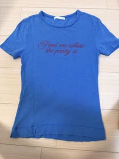 ZARA 半袖 Tシャツ ブルー ロゴ入りのサムネイル