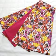 マーガレット×幾何学模様♥リバーシブル両面♥柔らかめ♥半幅帯大人兵児帯早い者勝ち