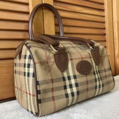 BURBERRYS ボストンバッグ ノバチェック シャドーホース PVC レザー