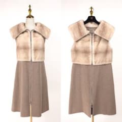 未使用】フォクシー ミンク ファー カシミヤ ダブルフェイス ジレ 
