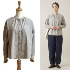 【CLASKA Gallery&Shop DO】 バンドカラー ストライプシャツ