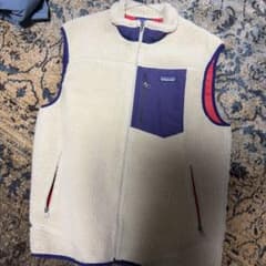 パタゴニア　クラシックレトロxベスト　直営店購入　ベージュ×パープル パタゴニア レトロX ベスト パープル ベージュ L - メルカリ