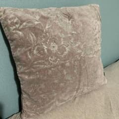 Francfranc クッションカバー 花柄刺繍 ベロア調のサムネイル
