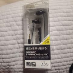ブラック 1.2m EA-EM7-BK ステレオイヤホンマイク　カナルタイプのサムネイル