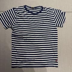 CAT'S PAW ネイビー/ホワイトストライプ Tシャツ Lサイズのサムネイル