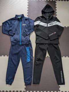 150 キッズ ジャージ上下 2点セット ネイビー ブラックのサムネイル