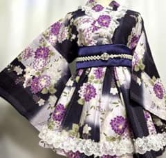 716⑩浴衣ドレス 地雷系 量産型 姫ギャル ロリータ 大人 ♡帯付き