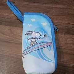 【美品】スヌーピー サーフィン柄 水筒カバー ボトルケース　保冷　ブルーカラーのサムネイル