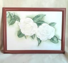 白い椿　Ｂ５　原画　水彩画のサムネイル