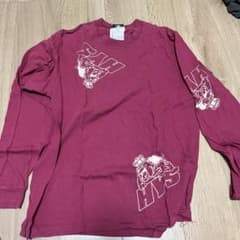 バーガンディ 長袖Tシャツ プリントデザインのサムネイル