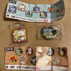 ビッくらポンBT21 缶バッジとラバーマスコットのサムネイル