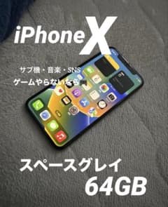 iPhone X 64GB スペースグレイ　サブ機向け 動作良好バッテリー67％のサムネイル