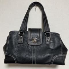 極美品✨COACH ハンドバッグ ターンロック シグネチャー ブラウン Y2K COACH コーチ シグネチャー ハンドバッグ 肩掛け ブラウン y2k｜Yahoo