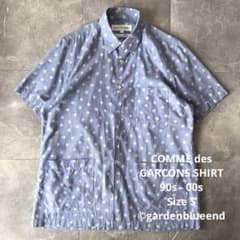 COMME des GARCONS HOMME 刺繍シャツ Sサイズギンガム×花 COMME des GARCONS SHIRT 小花柄刺繍 半袖シャツ サイズS - メルカリ