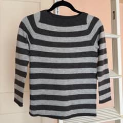 GAP ボーダーニット 長袖 グレー系